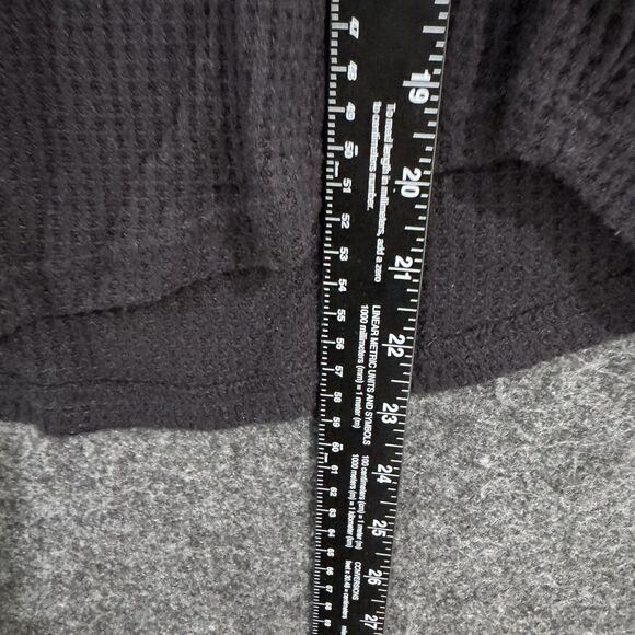 Pilcro Shirt Women's Medium Black Waffle Knit Ruffle Sleeve V Neck Top Blouse - Picture 5 of 8